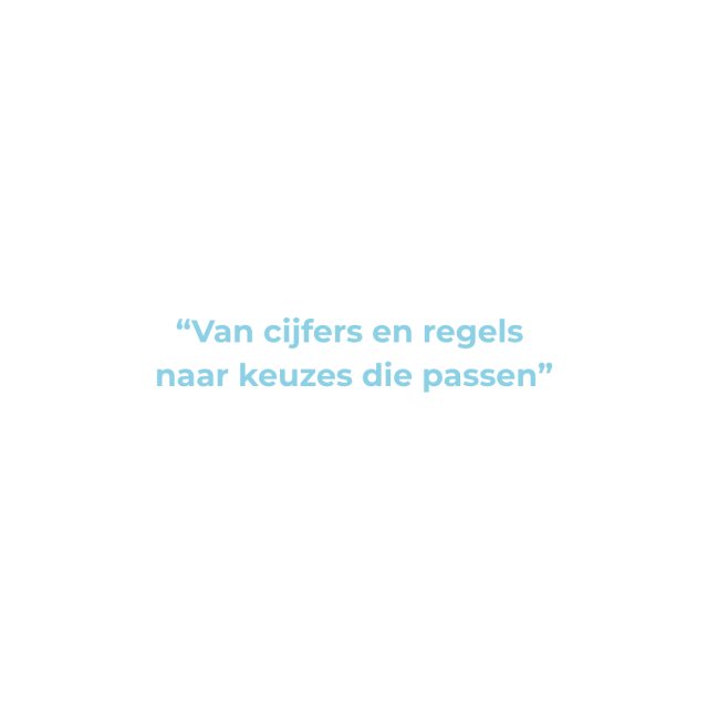 Van cijfers en regels naar keuzes die passen oneliner - witte achtergrond